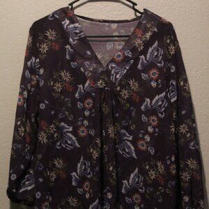 3XL Long Floral Blouse